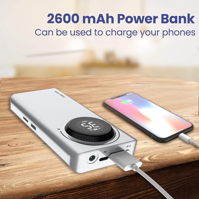 Електричний фрезер для манікюру та педикюру Delanie з акумулятором, 35000 об/хв, для гелю, акрилу, видалення кутикули, LED-дисплей, USB-зарядка (сріблястий)