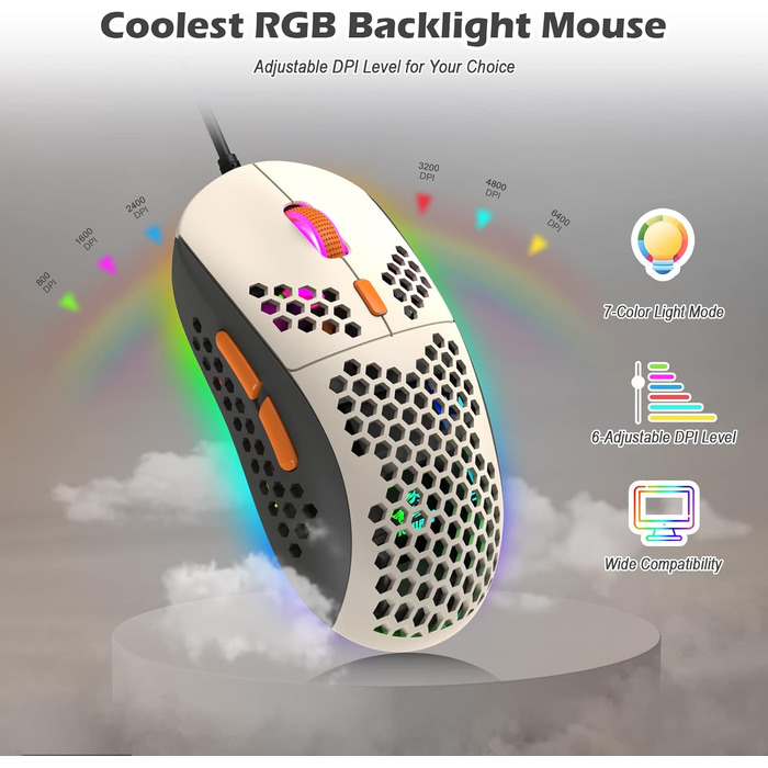 ZIYOU LANG T60 Pro: Механічна комбо клавіатура та миша з RGB підсвічуванням (60% UK Layout, Linear Red Switch, 6400DPI)