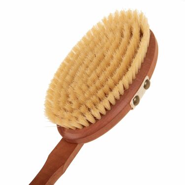 SIDCO Back Brush Pearwood Massage Brush Wood with Removable Handle Natural