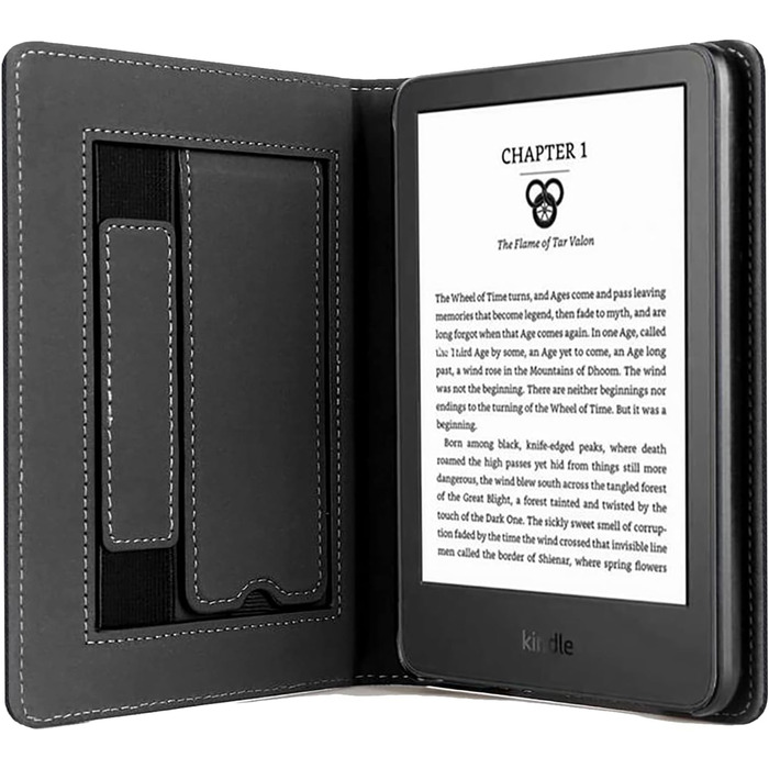 Чохол TOKILO для Kindle 6' eReader (11-те покоління 2024/2022), преміум чохол з PU шкіри з авто-ввімкнення/вимкнення, петлею для руки, складним підставкою та кишеньками для карток, не сумісний з iPad, чорний