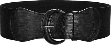 Жіночий широкий еластичний ремінь WERFORU для суконь та костюмів, чорний, обхват талії 94-107 см