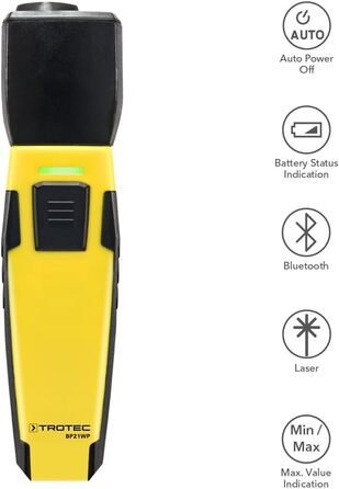 Інфрачервоний термометр Trotec BP21 – Лазерний пірометр з визначенням точки роси, діапазон вимірювання -35°C до +800°C