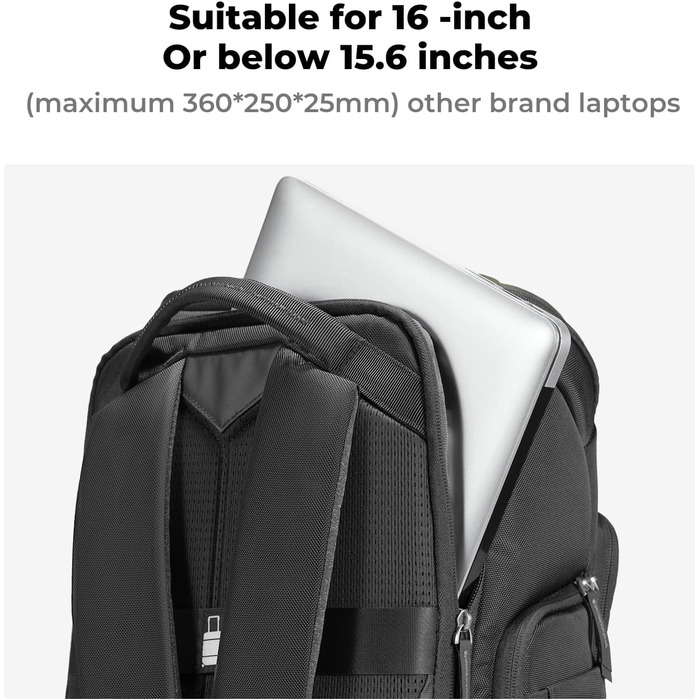 Рюкзак для фотокамери K&F Concept Alpha, 25L, чорний, з відділенням для 16-дюймового ноутбука, сумісний з Canon/Nikon/Sony/DJI Mavic