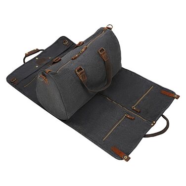 Дорожній костюм-органайзер 2-в-1 American Casual Canvas Leder для одягу та аксесуарів, чорний
