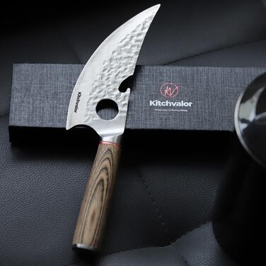 Ніж кухарський Kitchvalor 6 дюймів (15 см) з високоякісної сталі, кухонний ніж, ніж для нарізання, ергономічна ручка, подарункова коробка (Viking Knife)