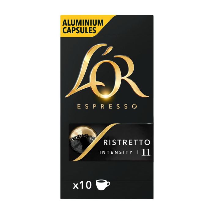Кавові капсули L'OR Espresso Ristretto для Nespresso, 100 шт (10 упаковок по 10 капсул)