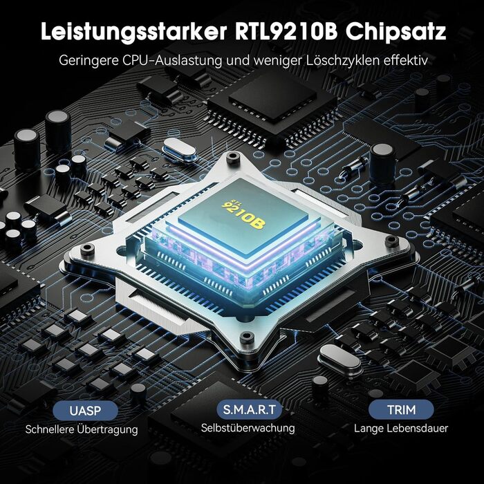 Док-станція для SSD ELUTENG: M.2 NVMe/SATA, 10Gbps, підтримка 2230/2242/2260/2280, адаптер з USB-корпусом