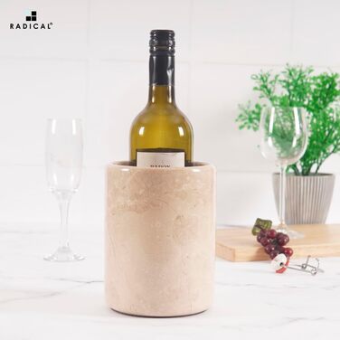 Radicaln Marble Wine Cooler Oceanic 16.5cm - Handcrafted Bar Accessory, Wine & Champagne Chiller - Bottle Holder for Bar Decor (Verona)