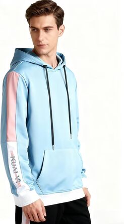 Чоловічий світшот з капюшоном Kenaijing, бавовна, блакитний, розмір L