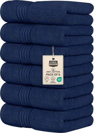 Рушники Utopia, бавовна, 700 г/м², 6 шт. (морська синь)