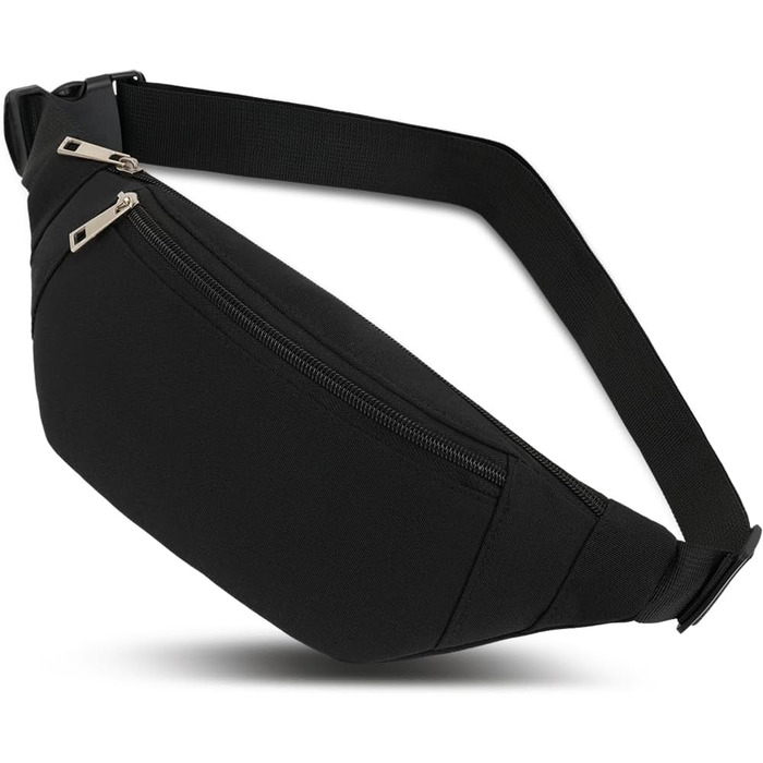 Чоловіча/жіноча поясна сумка на пояс, унісекс, водонепроникна, стильна, нейлон, для спорту, подорожей, прогулянок з собакою (чорна)