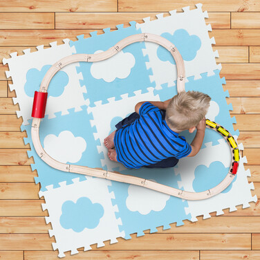 Relaxdays 18-Piece Puzzle Mat Cloud