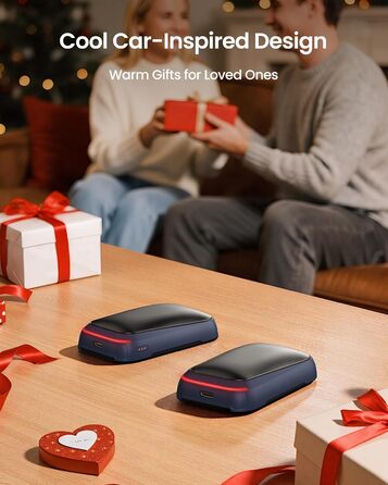 Електричний грілка для рук Gaiatop 2 шт. з магнітом, USB, багаторазовий, 3 швидкості нагріву, компактний, подарунок для чоловіків та жінок (блакитний)