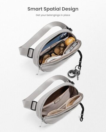 tomtoc жіноча поясна сумка-слінг з RFID захистом, 1.5 л, для подорожей, повсякденного використання, фестивалів, спорту, туризму, зелена (сіра)
