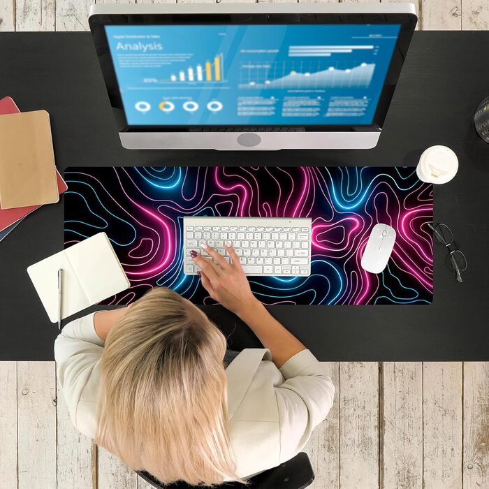 Ігрова мишка Pad Ovenbird з картою, великий XL, 80 x 30 см, чорний