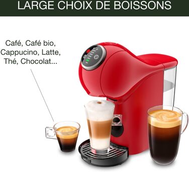 Кавова машина капсульна NESCAFÉ DOLCE GUSTO GENIO S PLUS KRUPS, автоматична, червона