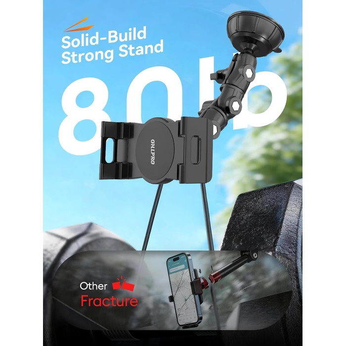 Автотримач для планшету OHLPRO: універсальний, 360° обертання, для iPad, Samsung Tab, Huawei (6-11