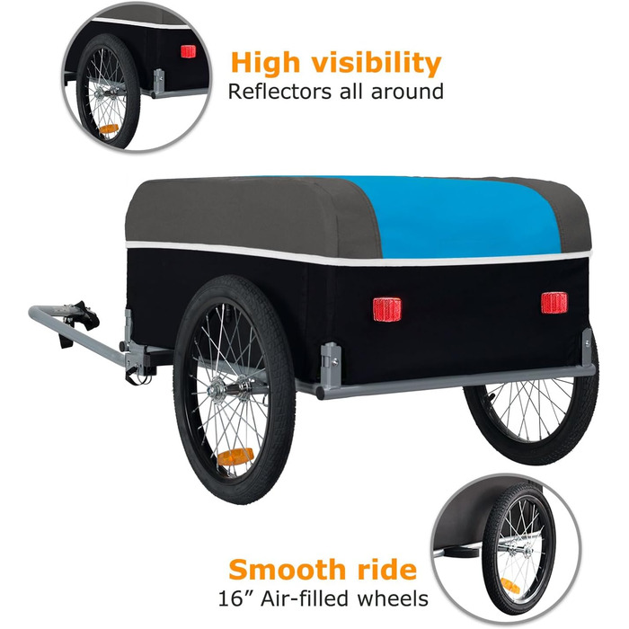 Тігго Карго II - вантажний велосипедний причіп, 130 літрів, складаний, зелений (блакитний)