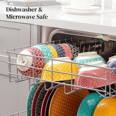 Набір мисок DOWAN 6 шт., 680 мл, для мюслі, супу, салату, сніданку, обіду, святковий набір, квітковий дизайн