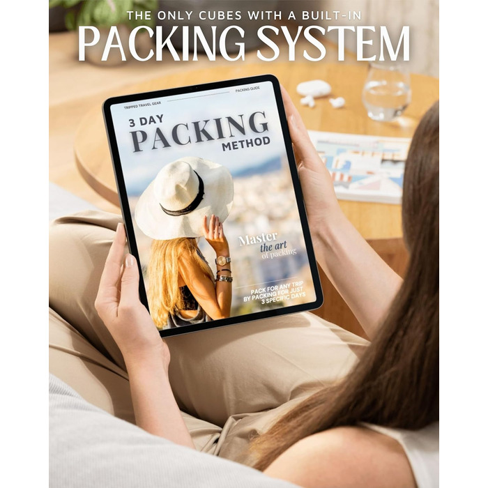 Набір органайзерів для подорожей Trippped: 7 великих компресійних кубиків для одягу (помаранчевий/білий/зелений)