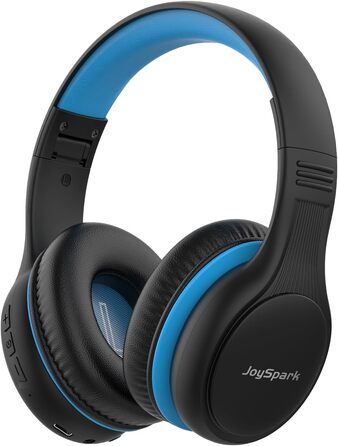 Дитячі Bluetooth навушники JoySpark з мікрофоном, 60 годин роботи, Bluetooth 5.4, Type-C, обмежувач гучності 85/94dB, складні, чорно-синій колір