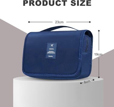 Чоловіча косметичка для подорожей з ручкою, блакитна: кілька відділень для організації речей