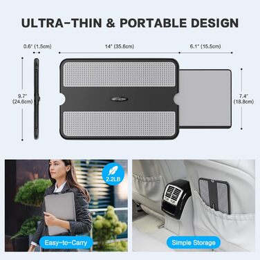 Підставка для ноутбука AboveTEK з вбудованим мауспадом, сірого кольору, для роботи вдома, в офісі, у подорожах