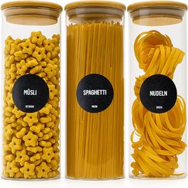 Набір контейнерів для зберігання Deco haus® 2 шт. 1.3л (з етикетками) - для кави, цукру, борошна, мюслі