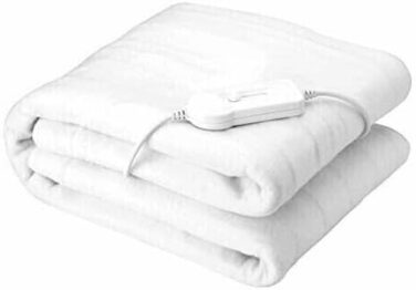 Електрична ковдра Marco Paul з підігрівом, тепла флісова ковдра, терапія тепла, полегшення болю в спині, обігрівальна ковдра для дивану (сірий фліс) (біла підкладка 135 см)