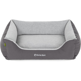 Ліжко для собак Doctor Bark Kleine Hunde - М'яке та зручне ліжечко для собак, миється, зносостійке, пухнасте - Зроблено в Німеччині, GreenLabel (S - 74x55 см, Сірий)