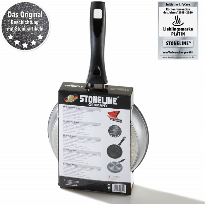 Сковорода STONELINE 16 см з антипригарним покриттям (камінь), для індукції, алюмінієва, сіра