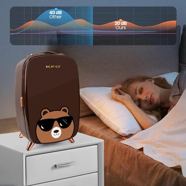 Міні-холодильник KFO Ultra-тихий (20 dB) з LED-дзеркалом для косметики та напоїв, 220V AC/ 12V DC, термоелектричне охолодження та нагрівання, білий (6 л)