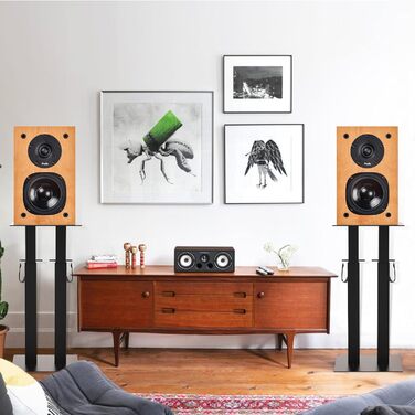 Регульовані підставки для акустики з кабельною організацією, 2 шт. Підставки для підлогових колонок з антиковзкими EVA-маті, подвійні труби, вантажопідйомність 10 кг