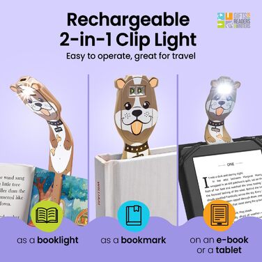 Перезаряджувана LED лампа-закладка Flexilight для читання | Кліпса для книг дітям та дорослим | Аксесуар для читання | Подарунок для книголюбів