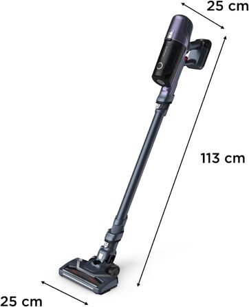 Пылесос Rowenta X-Pert 6.60 Essential аккумуляторный, 100 Вт, 45 мин работы, без мешка, LED-насадка, съемный аккумулятор, насадка для щелей и держатель для стены, фиолетовый/черный, RH6838 X-Pert 6.60 Essential лиловый/серый