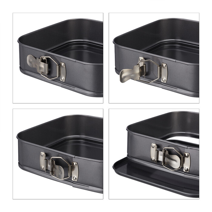 Relaxdays 5-Piece Set of Square Springform Pans