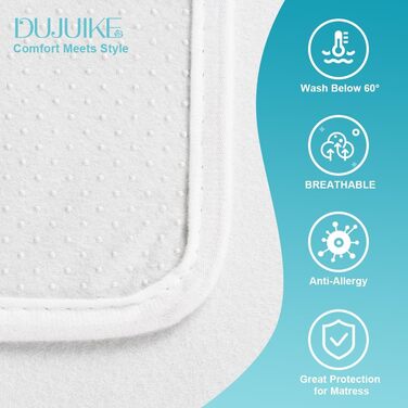 DUJUIKE Non-Slip Mattress Protector Pad, Anti-Slip Liner for Mattress Protector, Breathable Felt Fabric with Anti-Slip Particles, Keeps the Mattress in Place (Gray, 160 x 200 cm)