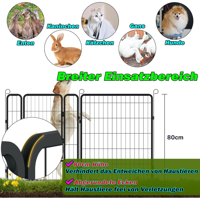 Кія для собак, вольєр для цуценят, металевий вольєр 65x80 см, чорний, для собак, котів, кроликів