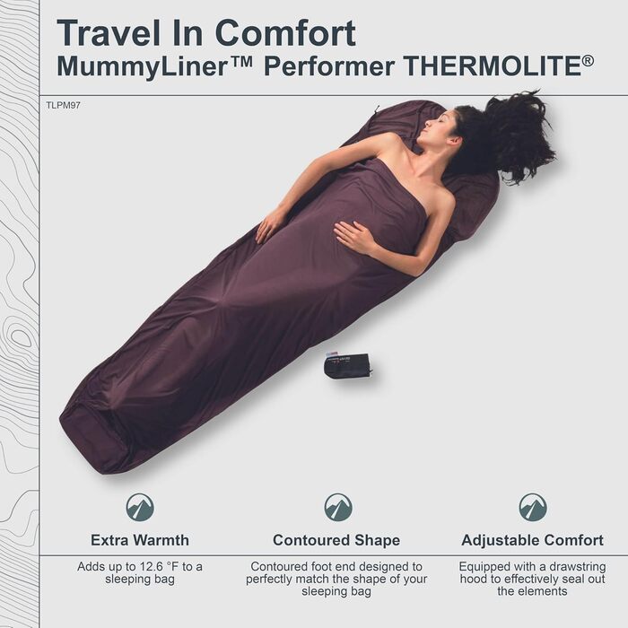 Спальний мішок-вкладиш Cocoon MummyLiner Thermolite Performer, термозахист, легкий, для туризму