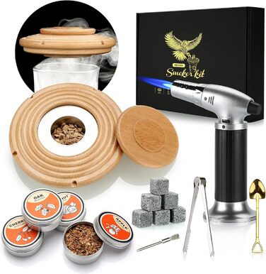 Набір для копчення коктейлів: 4 дерев'яні чіпси, аксесуар для віскі, коктейлів, кави, бурбону та м'яса