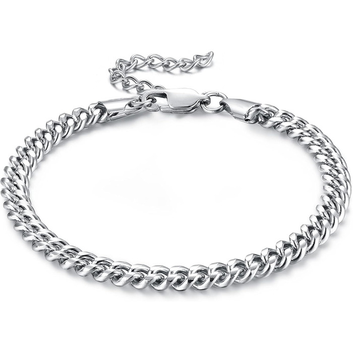 Чоловічий браслет Cassieca з нержавіючої сталі, панцерна/кубинська ланцюгова браслет, 5 мм/9 мм, 17/21/23 см, хіп-хоп, реперський стиль, модні прикраси, подарунок у коробці