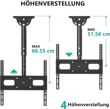 Кронштейн для телевізора WALI поворотний, настінний, 66-165 см (до 45 кг), VESA 400x400, чорний