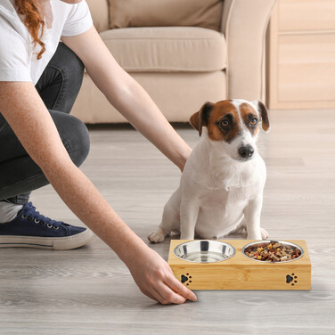 Relaxdays Double Food Bowl for Dogs