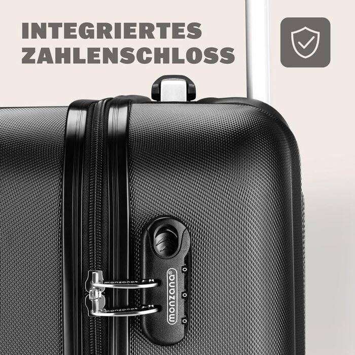 Набір валіз Monzana® Baseline 3шт (M-L-XL) з жорстким корпусом, 4 колеса, чорний