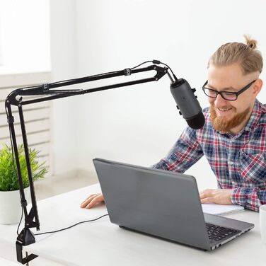 TONOR Тримач для мікрофона T20 (Великий) з регульованим штативом, поп-фільтром та адаптером 3/8' - 5/8'