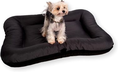 Ліжко для собак середніх розмірів 4L Textil KLEO, водонепроникне, знімний чохол, 90x70 см (темно-зелене)