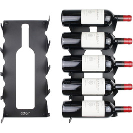 Steel wine rack for all types of wine, with wall mount and decorative molding. (2 x White)