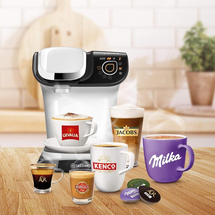 Кавомашина Tassimo My Way 2 TAS6502 з фільтром для води, 70+ напоїв, персоналізація, 1500 Вт (біла)