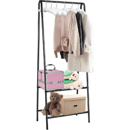 Стійка для одягу на коліщатках, чорна - для зберігання одягу