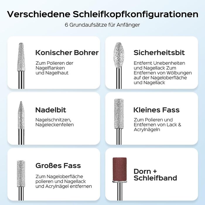 Професійний набір для манікюру та педикюру Coslus: електрична фрезер з регулюванням швидкості, світлом, металевими насадками та USB-C зарядкою